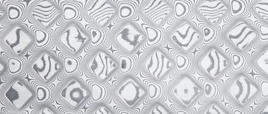 Etched DSC Inox in the Large Pyramids pattern