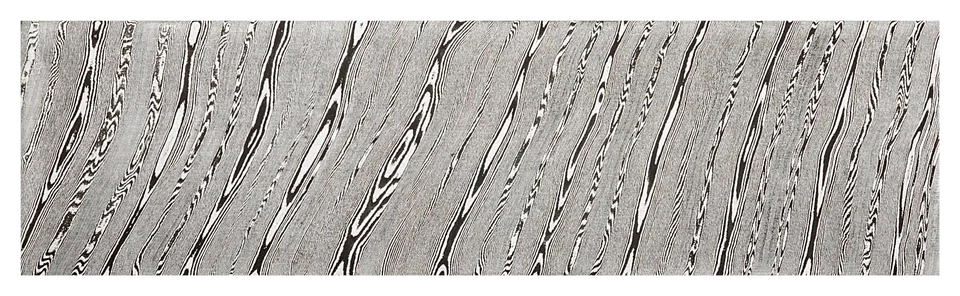 Etched Carbon Damascus Billet in Torsion (Twist) Pattern