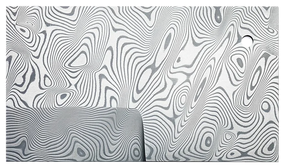 Etched Stainless Damascus Billet in Ferus Pattern