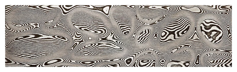 Etched Carbon Damascus Billet in Leopard Pattern